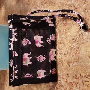 Vera Bradley Retired Pink Elephant ID Coin Case